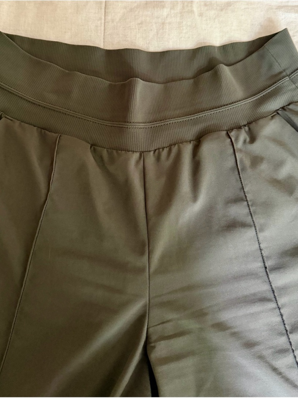 Athleta Olive Green Wide-Leg Pull-On Pants